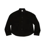 Button-Down Collar Black Shirt