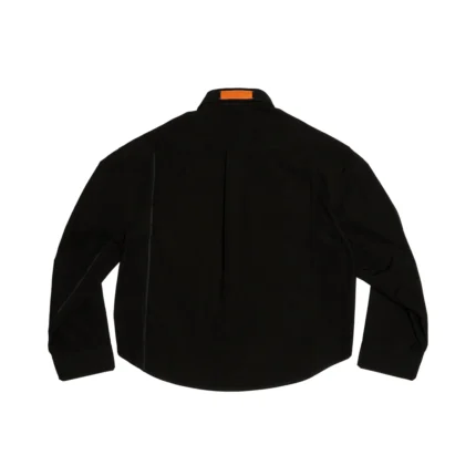 Button-Down Collar Black Shirt