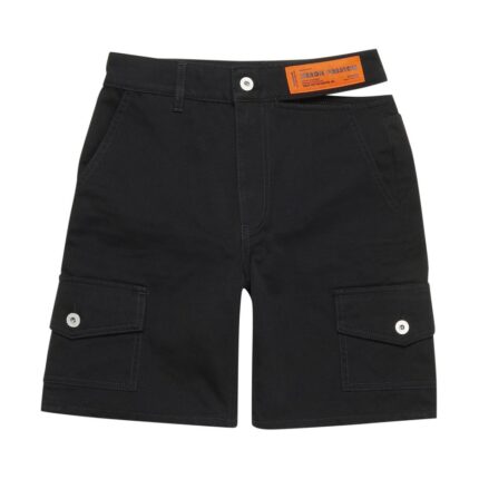 Heron Preston Open Side Belt Cargo Shorts Black