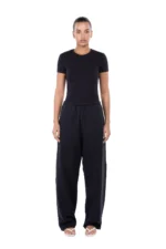 Black Open Hem Sweatpants