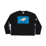 Heron Bird Black Long Sleeve T-Shirt